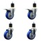 Service Caster 4'' Blue Poly Swivel 1-7/8'' Expanding Stem Caster Set 2 Total Lock Brakes, 4PK SCC-EXTTL20S414-PPUB-BLUE-2-S-2-178 - alternate 1